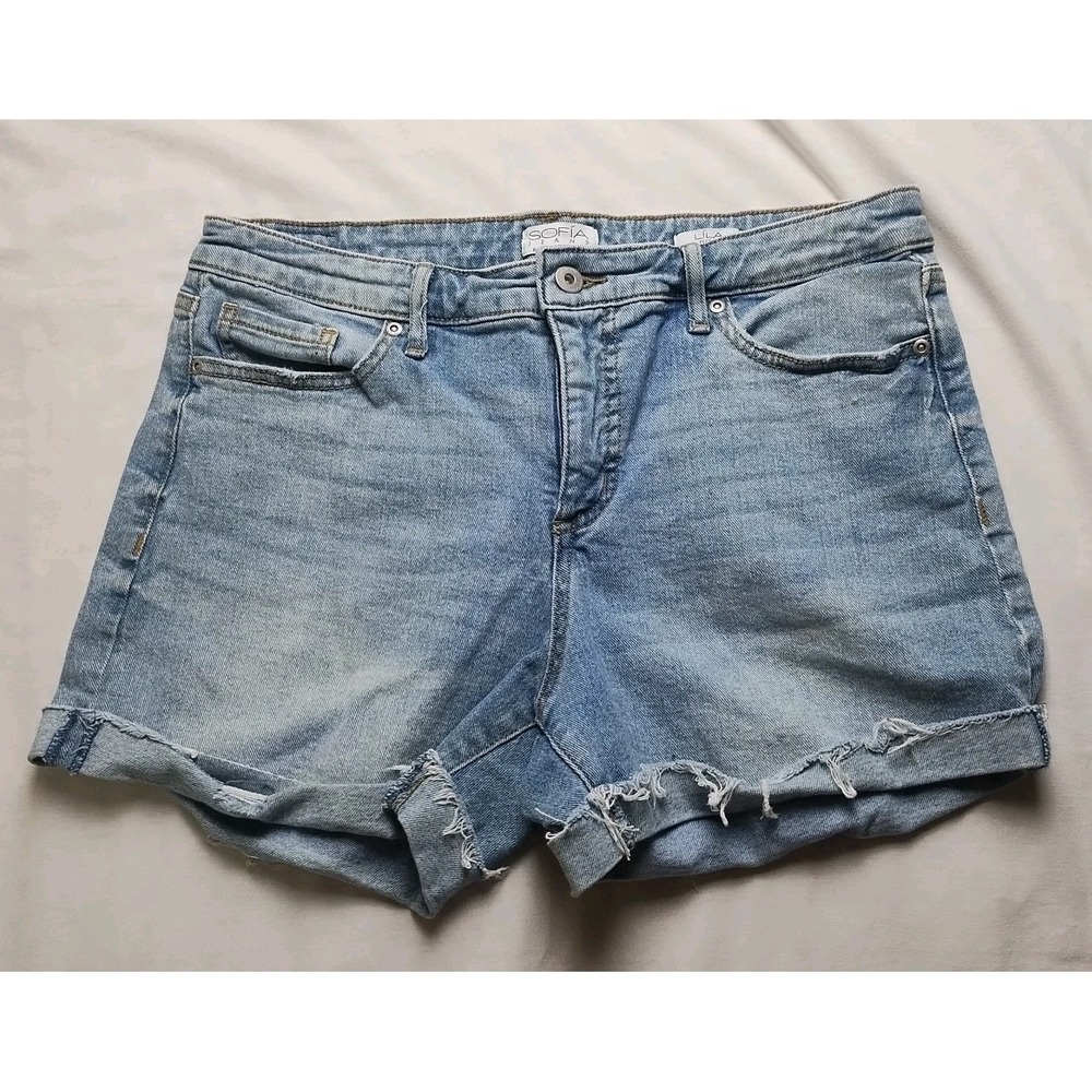 Sofia Jeans Sofia Vergara Lila Jean‎ Shorts Size 10 Blue Cut Off Distressed Mini